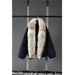 Nuova giacca da <span class=keywords><strong>donna</strong></span> autunno inverno unica giacca da <span class=keywords><strong>donna</strong></span> Cardigan Outwear colore Patchwork spesso caldo e caldo cappotto gonfio in pelliccia di lupo - Product Image 3