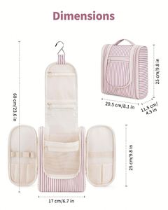 กระเป๋าใส่เครื่องสำอางแบบแขวนกันน้ำ กระเป๋าจัดระเบียบเครื่องสำอางสำหรับเดินทางสำหรับผู้หญิง กระเป๋าใส่เครื่องสำอางและอุปกรณ์อาบน้ำ - Product Image 4
