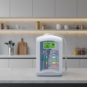 เครื่องทำน้ำอัลคาไลน์พร้อมอิเล็กโทรดไทเทเนียมแพลตตินัม <span class=keywords><strong>5</strong></span> ชั้น และระบบทำความสะอาดอัตโนมัติ 3 ระดับอัลคาไลน์ และ 2 ระดับกรด สำหรับใช้ในบ้าน - Product Image 1