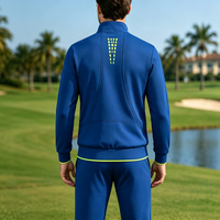 Ensemble de survêtement léger 2 pièces pour homme, automne, bleu roi et vert fluo, color-block, respirant, anti-humidité, veste et pantalon