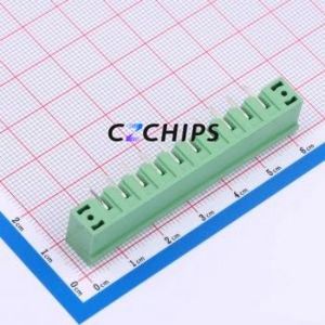 DB2ERM-5.0-10P-GN Plug-in Terminal Block Through hole,P=5mm Connector Board-to-Board / Socket - Closed Screw Fixing 1x10P 5mm - Product Image 2