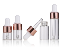 Flacon compte-gouttes en verre pour huile essentielle de gel 1ml 2ml 3ml 5ml Nouveau flacon en verre avec compte-gouttes pour mini échantillon de sérum
