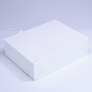 Ruban cadeau de couleur unie poignées petite base large fond pierre précieuse emballage boutique shopping bijoux montre sacs en papier blanc - Product Image 4