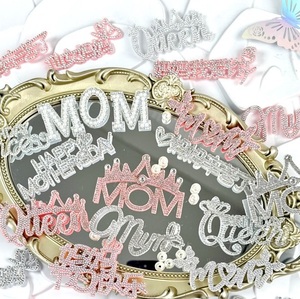 Nouvelle fête des mères feutre diamant gâteau décoration broderie strass étincelle maman je t'aime gâteau décoration fournitures gâteau Topper - Product Image 2