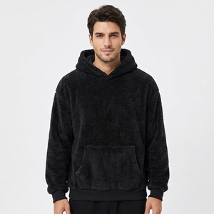 Sudadera con capucha de forro polar sherpa para hombre con estilo urbano de lujo, desarrollo de muestras para marcas de ropa boutique — 105 caracteres - Product Image 1
