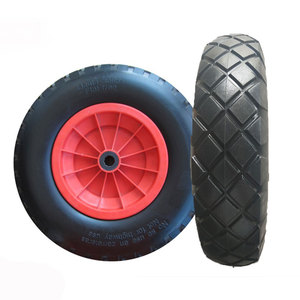 16x6.50-8 <span class=keywords><strong>Heavy</strong></span> <span class=keywords><strong>Duty</strong></span> Borracha Macia Sólida Plana Livre PU Roda De Espuma Rodízio 8-Inch Carrinho De Mão Rodas - Product Image 4