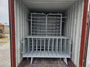 รั้วกั้นฝูงชนแบบแข็งแรงพิเศษ ชุบสังกะสี สำหรับงานคอนเสิร์ต รั้วกั้นพื้นที่ปลอดภัยสำหรับคนเดินเท้า พร้อมขาตั้งแบบติดตั้งถาวร - Product Image 6