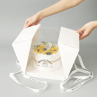 4 6 8 Inch Ribbon Clear Window Cake Package Box Sweet Boxes for Business Birthday Wedding Party Cake Packaging Box