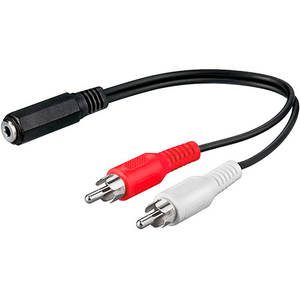 Conexin - connecteur 2 RCA mâle vers jack 3,5 stéréo, 0,20 m de longueur, idéal pour l'audio, flexible et durable. - Product Image 1