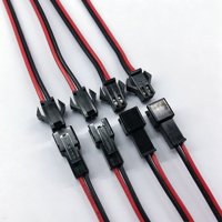 Kabel Harness Konektor Buckle SM 2P Pria ke Wanita, Kabel Jumper Plug-in Berisolasi PVC untuk Peralatan Elektronik Kecil