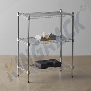 Unidad de estantería de rejilla de alambre de acero al carbono cromado resistente a la oxidación, pies ajustables modernos personalizados, soluciones de almacenamiento para el hogar, alambre - Product Image 3