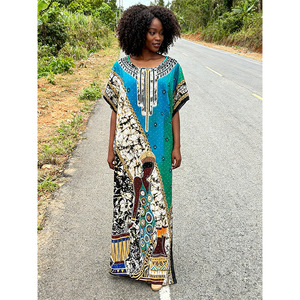 Conjunto de Vestido Largo Holgado de Moda para Mujer, Estilo Informal de Primavera/Verano, con Estampado Nuevo, Pedrería y Lana de Alta Costura, Estilo Dubai, Medio Oriente - Product Image 1