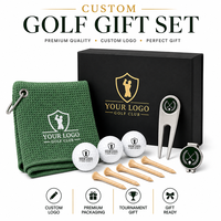 Coffret Cadeau de Golf Personnalisé avec Logo pour Tournoi d'Entreprise : Balles de Golf, Tees en Bois, Serviette, Marqueur de Balle, Outil à Divots et Boîte Magnétique