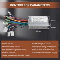 Kit de Controlador Antirrobo para Bicicleta Eléctrica de 15A con Encendido por Llave, Pantalla LCD Integrada, Acelerador Giratorio, 24V/36V/48V, Controlador de Motor de 250W