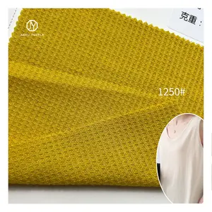 130G gaufré léger 65/35 polyester coton mélange T-shirt gilet tissu maïs grille ananas grille tissu tricoté