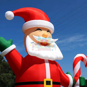 Gonflables de Noël en plein air grand père noël souriant avec des boîtes présentes faire sauter le dégagement de décoration de cour avec des lumières led - Product Image 3