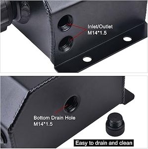 Tanque de radiador de aluminio negro de 1L Depósito de desbordamiento y expansión universal Tanque de desbordamiento de refrigerante - Product Image 3