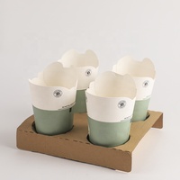 Emballage compostable jetable avec logo personnalisé gobelet en papier PE PLA frites barbecue boisson café papillon chips