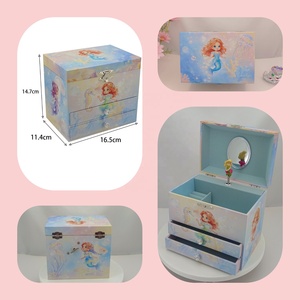 Caja Musical para Joyas Jakos con 2 Cajones y Bonito Diseño de Sirena - Ideal para Regalo de Cumpleaños, Navidad y Festividades para Niñas - Product Image 3