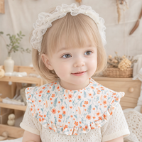 Bavoirs pour tout-petits en coton pur, portables, doux, absorbants, à col rond, imperméables et respirants, pour la dentition et l'alimentation - Vente en gros