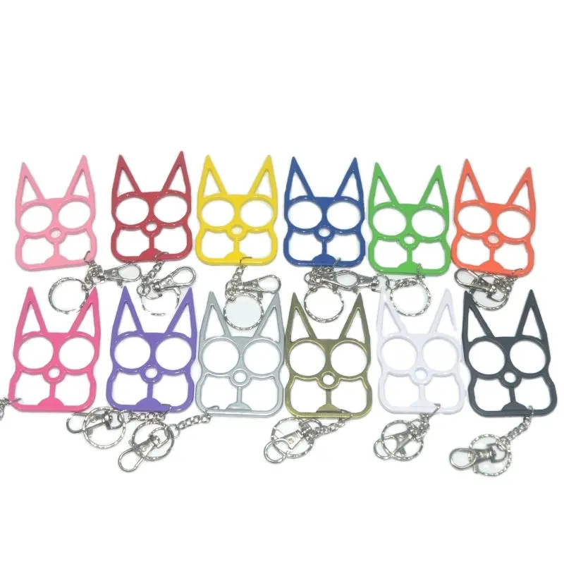 Portable Cute Cat Girl Keychain Wholesale Various Colors Metal Key Chains Cartoon Cat Keychains For Women