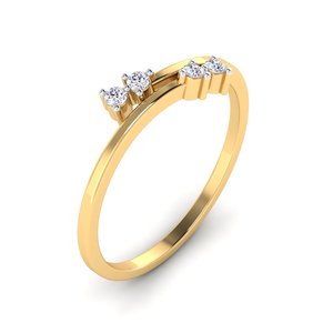 Bague de fiançailles classique en or vintage, design personnalisé, avec quatre diamants, plaquée rhodium, cadeau d'anniversaire pour femme - Product Image 1