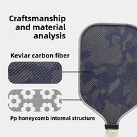 Pala de Pickleball Personalizada con Logotipo, Certificada por la USAPA, de 16 mm, Núcleo de PP Honeycomb, Textura de Kevlar Prensada en Caliente, Acabado Mate, para Deportes al Aire Libre