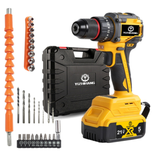 Perceuse à percussion professionnelle OEM avec batterie 21V, mandrin sans clé, moteur sans balais sans fil, légère pour la construction et les travaux métalliques - Product Image 2