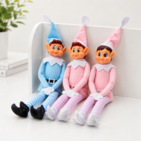 Jouet en peluche de Noël bleu et rose, elfe paresseux, poupée de Noël coquine, longue et flexible, 40*8cm