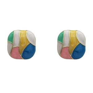 Boutique Intage moderne Simple géométrique carré boucles d'oreilles en alliage plaqué or bijoux pour femmes à la mode pour les fêtes de mariage - Product Image 5