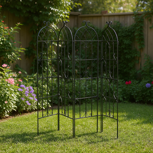 Treillis de jardin en métal 71x20 po, support antirouille pour plantes grimpantes, clôture élégante pour usage extérieur - Product Image 2