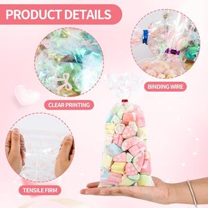 Custom Plastic Side Gusset Candy <b>Bags</b> with Twist Ties for Food Packaging Milk Birthday Parties Snacks-BOPP/OPP/CPP Material - Product Image 3
