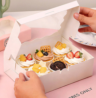 Boîte à dessert personnalisée rose avec compartiments pour cupcakes, biscuits, friandises de boulangerie, logo imprimé sur mesure, OEM, ODM, vente en gros