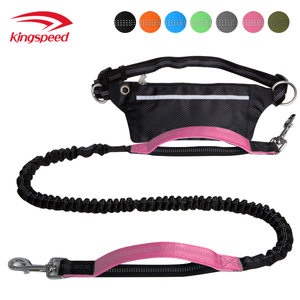 Tugas berat reflektif Dual empuk tahan air nilon seng logam campuran kantong pinggang untuk anjing berjalan Jogging berlari tali bebas genggam - Product Image 2