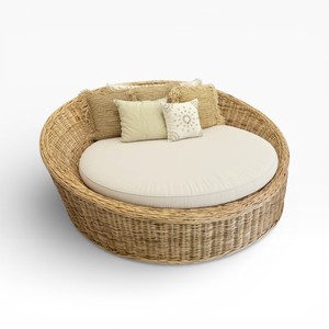 Sillón de Mimbre Hecho a Mano, Sofá de Mimbre Natural, Asiento Relajante, Muebles Modernos para Sala de Estar y Balcón - Product Image 2