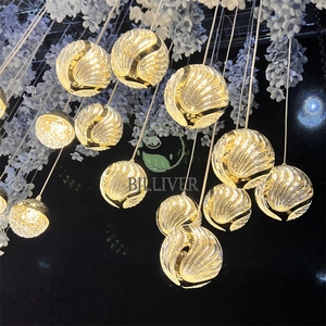 Nouveau mariage créatif planète 10 tête lustre salle de mariage plafond décoration étoilée hôtels anneau chute suspension - Product Image 1