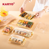 1101 Usine En Gros Japonais Plaques Alimentaires Sushi Plateaux Conteneur Jetable En Plastique À Emporter Boîtes D'emballage