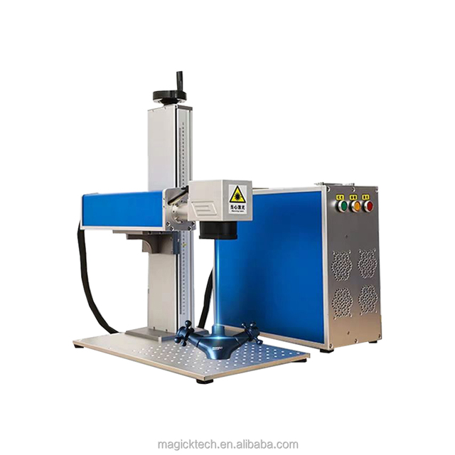 20W- 100W  Fiber CO2 UV  Laser Marking Split  Machine for Stainless Steel Cheap  Fiber Laser Machine Rotating Table