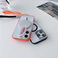 Chargement sans fil avec lanière Étui rigide magnétique transparent pour iPhone 16 15 14 Pro Max Plus 13 12 11 Cases
