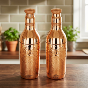 กระติกน้ำทองแดงพร้อมฝาปิด ดีไซน์วินเทจ พกพาสะดวก - Product Image 4