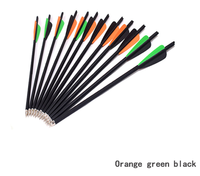 Flèches de carabine à poulies hybrides en carbone de 18 pouces, pointes interchangeables, nocks demi-lune pour le tir sur cible