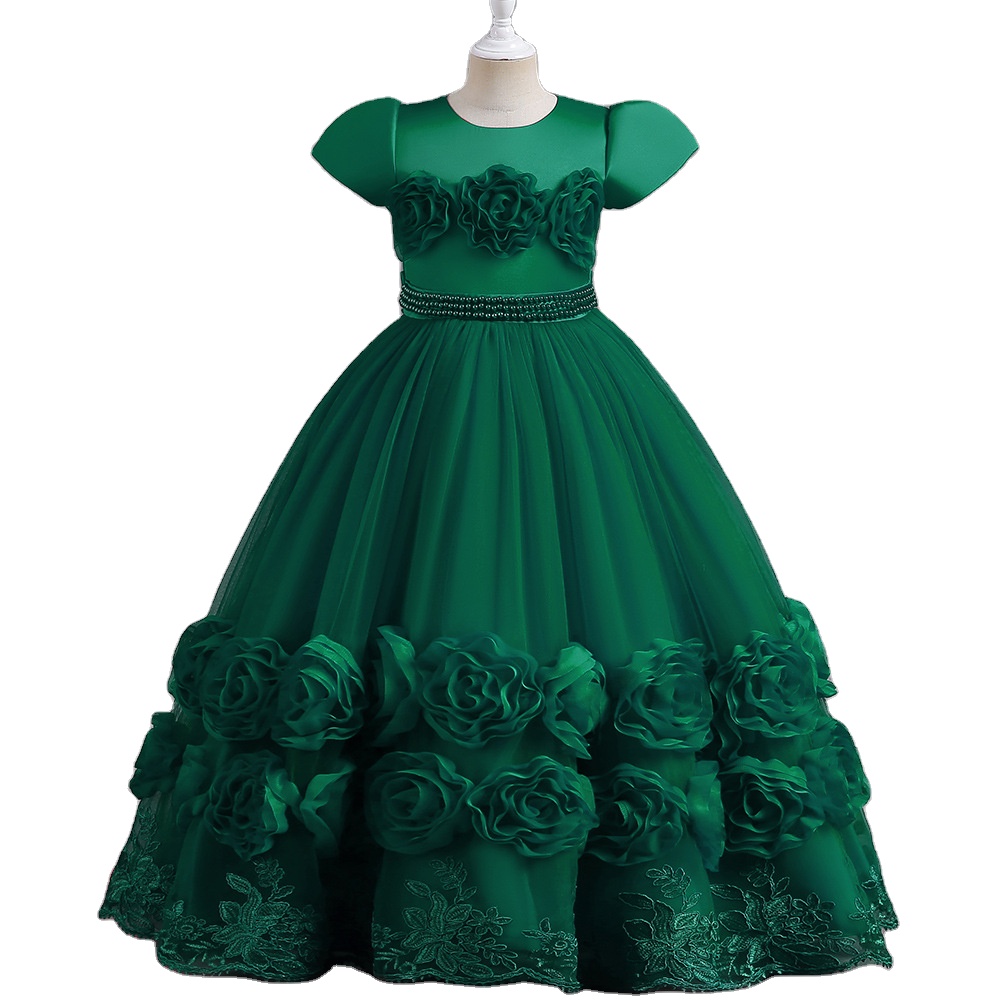 Emerald Green Vestido Verde Esmeralda Infantil Bebé Niña Trajes De