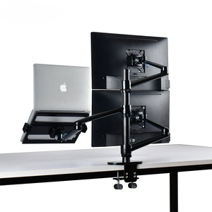 Bras de <span class=keywords><strong>support</strong></span> de moniteur double robuste en aluminium de marque <span class=keywords><strong>support</strong></span> de plateau pour ordinateur portable pour <span class=keywords><strong>écran</strong></span> de 32 pouces et moniteur <span class=keywords><strong>PC</strong></span> de 17 pouces - Product Image 2