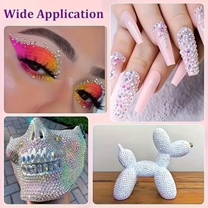 Nuevo Talismán de Uñas en Caja de 24 Compartimentos, Perla Negra de Resina, Base Plana, Diamante, Accesorios de Decoración de Uñas DIY - Product Image 5