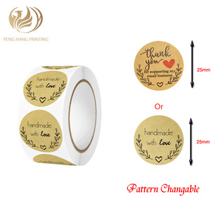 Autocollants personnalisés Merci de soutenir ma petite entreprise, ronds noirs avec étiquettes auto-adhésives imperméables en feuille d'or - Product Image 3