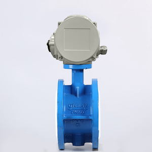 DN200 8 Inch PN16 24 Volt <b>PTFE</b> Seat Ductile Iron Motor Operated Double Flange ED18 Double Flange - Product Image 4