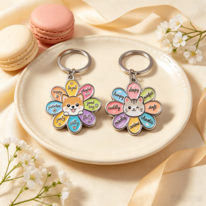 Llavero <span class=keywords><strong>de</strong></span> Metal Personalizado <span class=keywords><strong>de</strong></span> Alta Calidad con Diseño <span class=keywords><strong>de</strong></span> Gato, Perro y Flor, Bañado en Níquel, Esmalte Suave, para Llaves <span class=keywords><strong>de</strong></span> Coche - Product Image 5