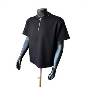 T-shirt Henley da <span class=keywords><strong>uomo</strong></span> con mezza zip e colletto alla coreana, casual, a maniche corte, tinta unita, traspirante, <span class=keywords><strong>taglie</strong></span> forti - Product Image 6