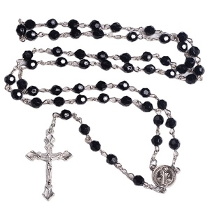 Cuentas acrílicas clásicas de 6x8mm, cortadas para <span class=keywords><strong>la</strong></span> cara, para oración con medalla de <span class=keywords><strong>San</strong></span> <span class=keywords><strong>Benito</strong></span>, Premio religioso - Product Image 1