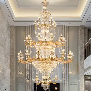2024 New Hot-sale Modern Chandelier Golden Crystal Luxury Large Home Hotel Villa Living Room Decoration Chandelier